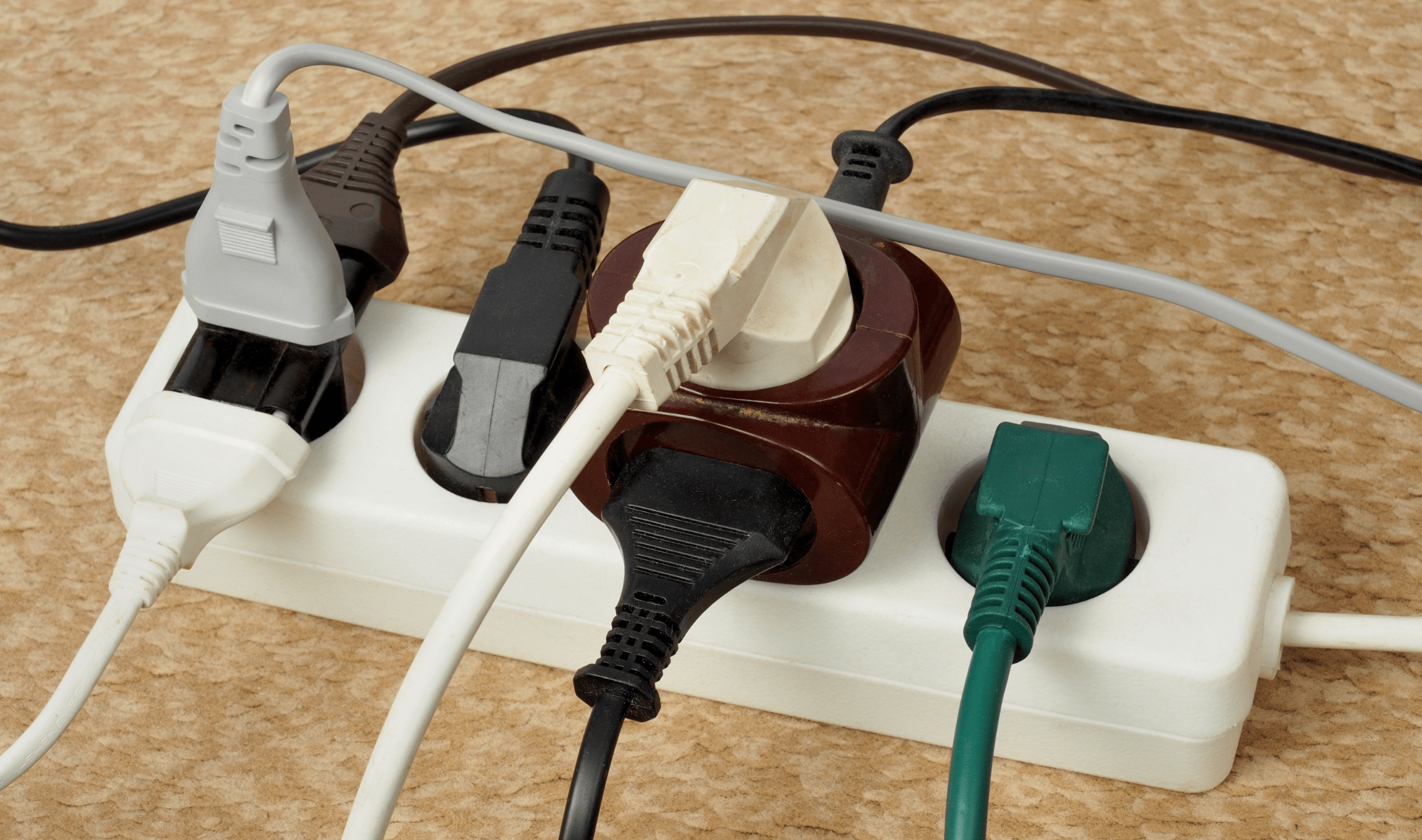 A crowded power bar.